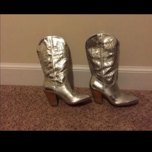 Silver cowgirl boots